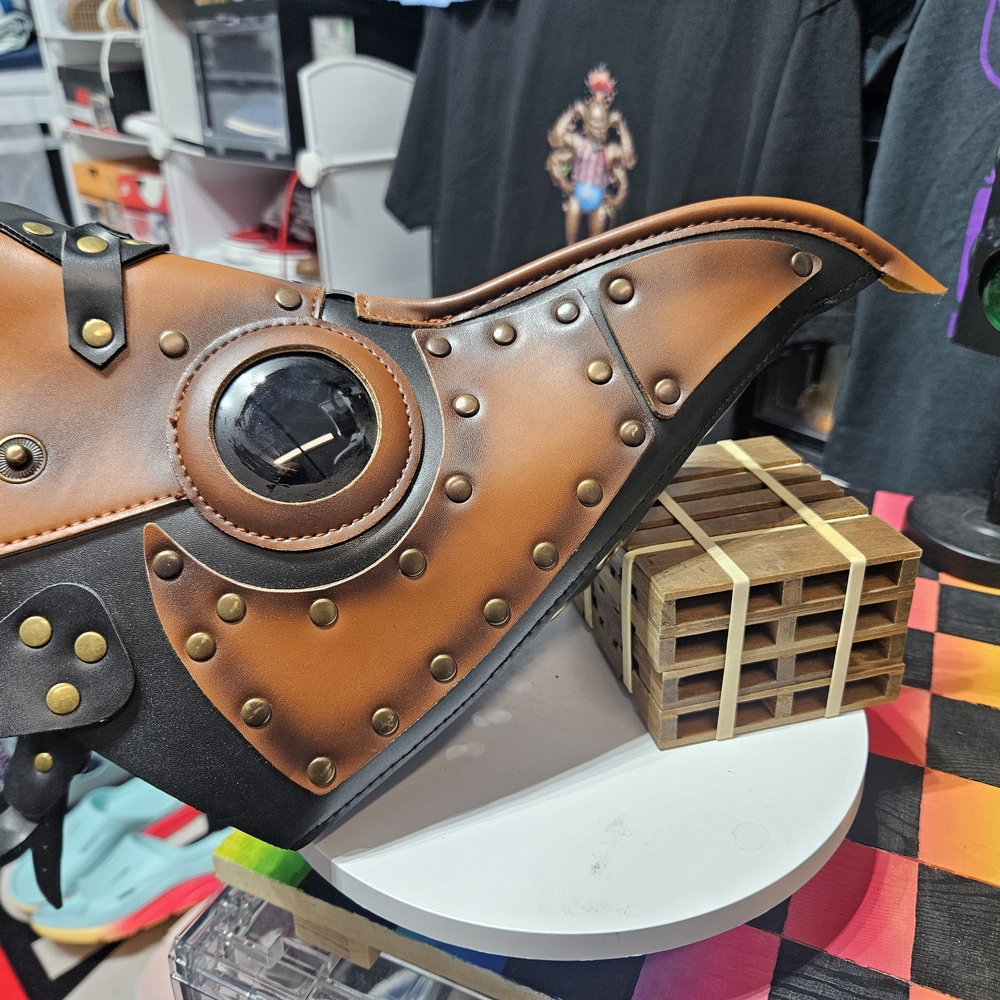 Steampunk Brown and Black Plague Doctor Mask Cosplay